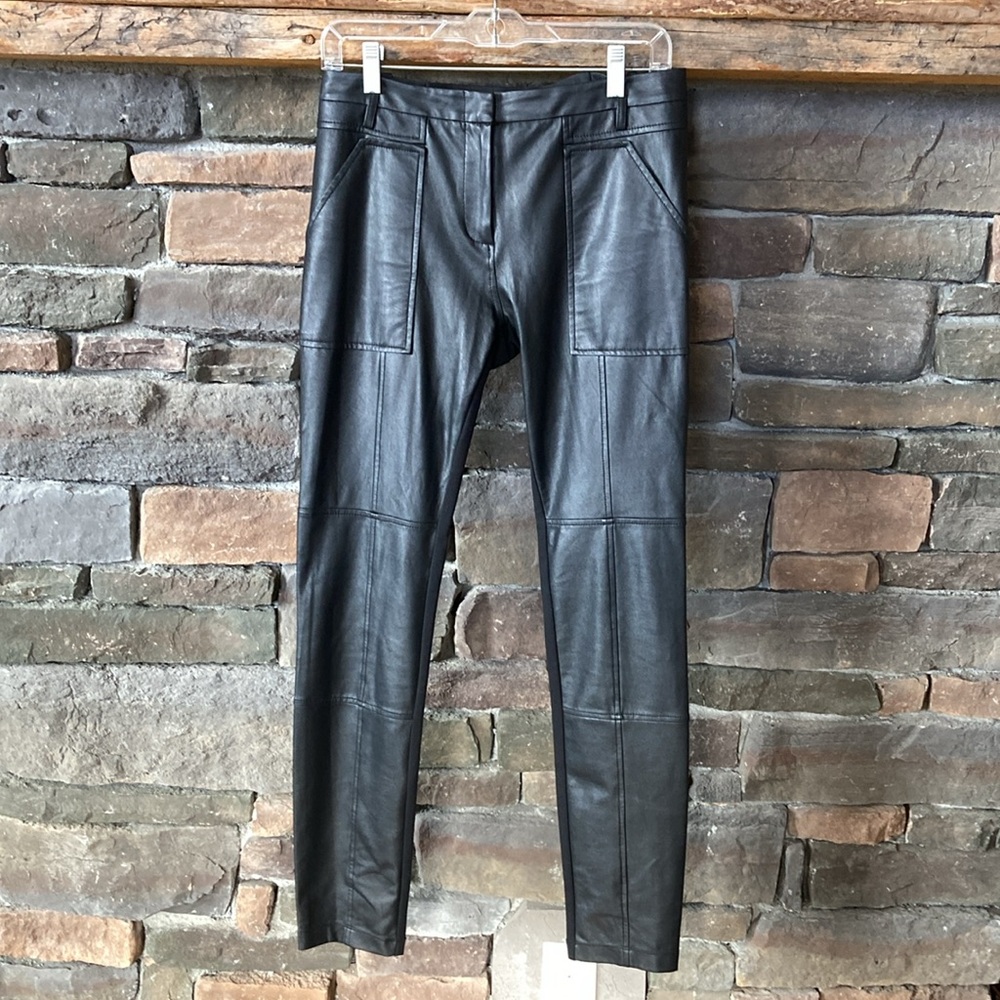BCBGMaxazria Black Leather Look Pants